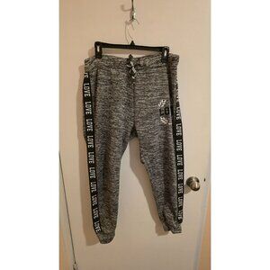 Thrill Sweat Capri Womens XL Gray LOVE Activewear Yoga 34wx25L Not 2X Fall Y2K